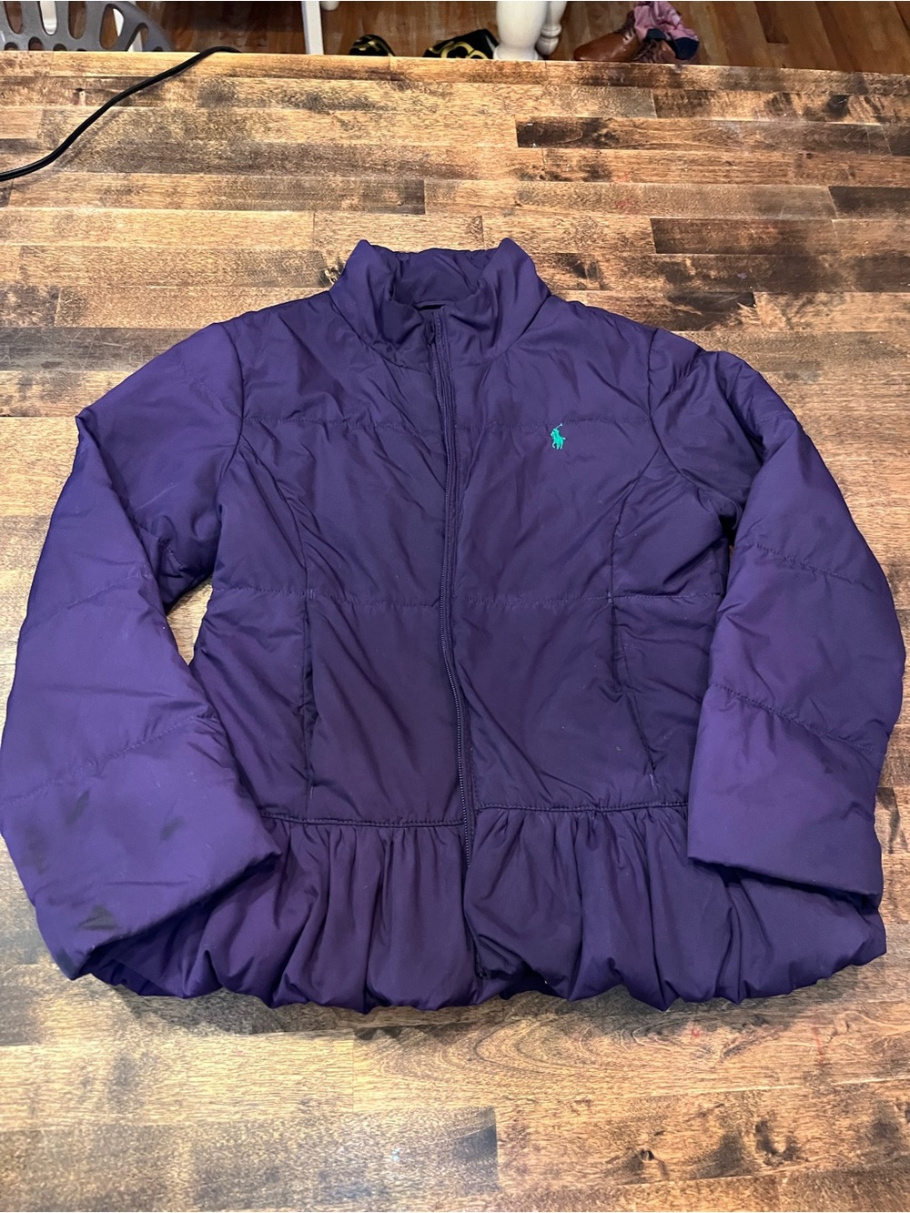 Ralph Lauren Girls' Purple Quilted Puffer Jacket size medium (8-10)
